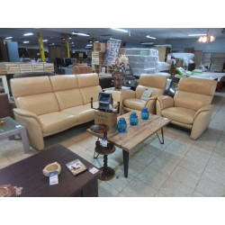 SALON 3+1+1 CUIR CREME