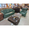 SALON CUIR VERT 3+1