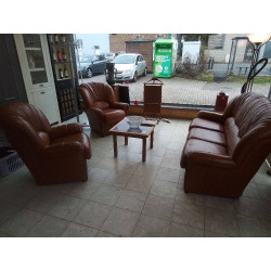 SALON CLASSIQUE CUIR BRUN &...