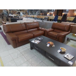 SALON CUIR BRUN QUALITE...