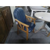CHAISES CHENE ASSISE SKAI BLEU LOT DE 4
