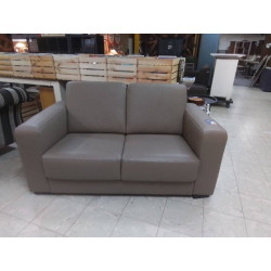 CANAPE 2 PLACES CUIR GRIS 