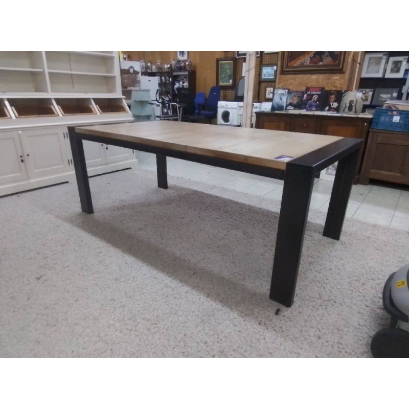 TABLE 205X100 MODERNE CHENE & METAL