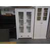 VITRINE BLANCHE 2 PORTES 1 TIROIR 115X45X201