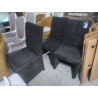SERIE DE 4 CHAISES TISSU GRIS FONCE 