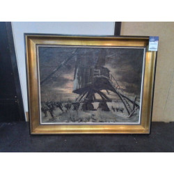 HUILE SUR TOILE MOULIN...