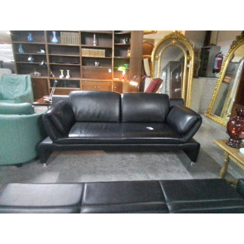 CANAPE 2 PLACES CUIR NOIR 1320