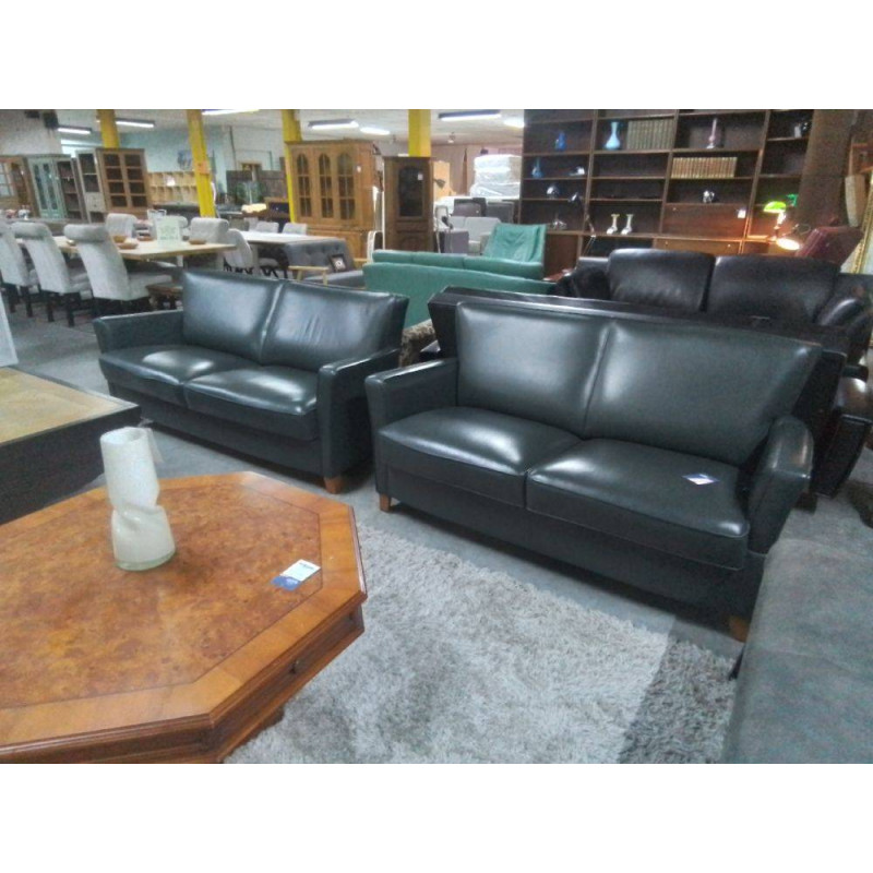 SALON 3+2 CUIR VERT 1328