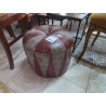 POUF ANCIEN SKAI BICOLORE