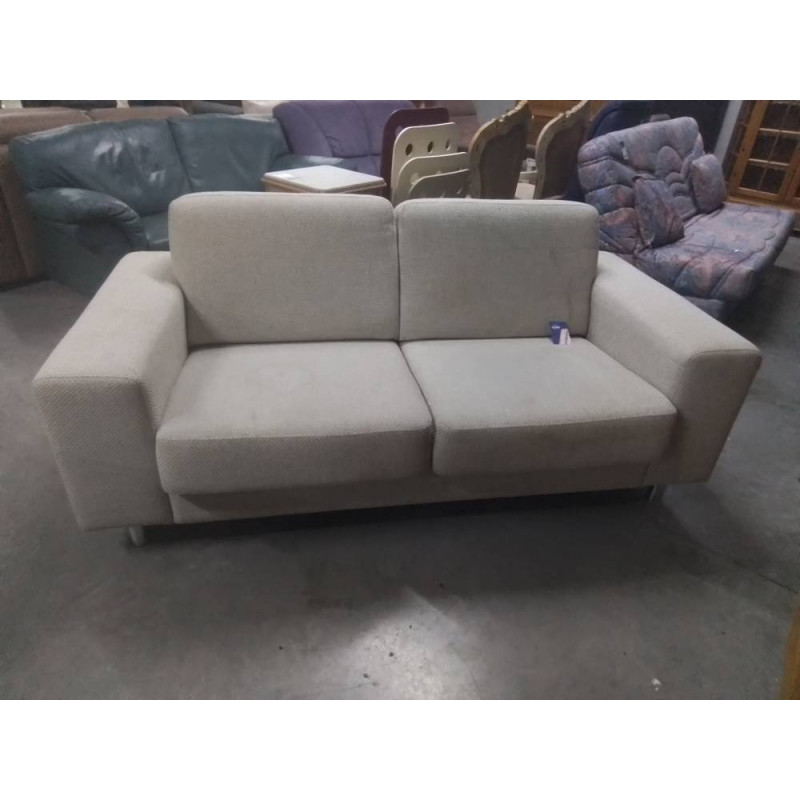CANAPE 2 PLACES TISSU BEIGE A RAFRAICHIR