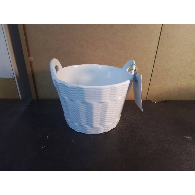 CACHE POT FAIENCE BLANCHE