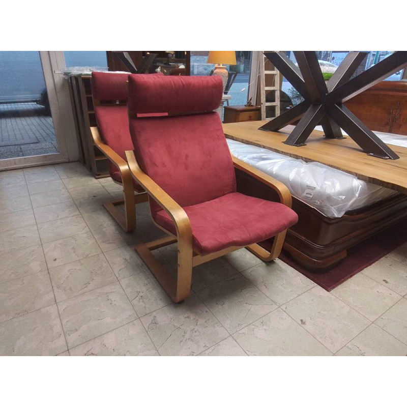 FAUTEUIL IKEA TISSU ROUGE 
