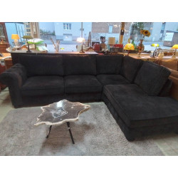 SALON D\'ANGLE TISSU GRIS FONCE 