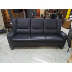 CANAPE 3 PLACES CUIR BLEU 