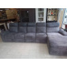 CANAPE D’ANGLE TISSU GRIS AVEC RELAX ELECTRIQUE 