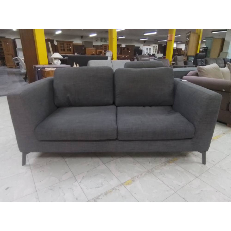 CANAPE 2 PLACES TISSU GRIS