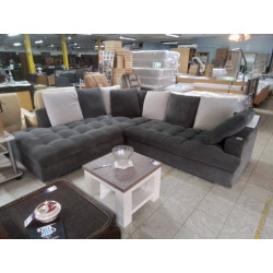 SALON D ANGLE TISSU GRIS