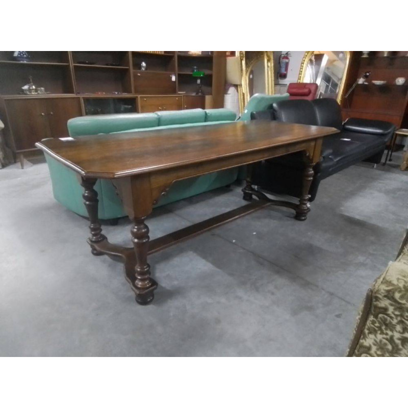 TABLE + ALLONGES CHENE FONCE