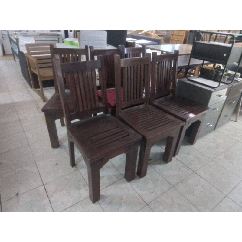 SERIE DE 6 CHAISES DE JARDIN TECK