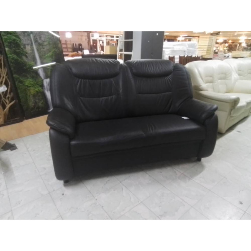 CANAPE 2 PLACES CUIR NOIR 1346