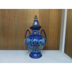 VASE COUVERT FAIENCE BLEUE