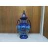 VASE COUVERT FAIENCE BLEUE