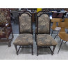 CHAISES BOIS FONCE ASSISE ET DOSSIER TAPISSERIE LOT DE 4