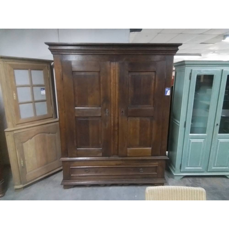 ARMOIRE CHENE MASSIF 2 PORTES 1 TIROIR
