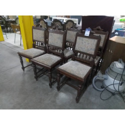 SERIE DE 4 CHAISES CHENE ET...