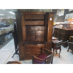 SECRETAIRE BOIS MASSIF ANCIEN 6 PORTES 4 TIROIRS