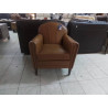 FAUTEUIL CLUB SIMILI CUIR BRUN 
