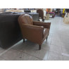 FAUTEUIL CLUB SIMILI CUIR BRUN 