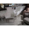 SERIE DE 6 CHAISES CUIR BLANC 