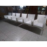 SERIE DE 6 CHAISES CUIR BLANC 