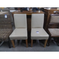 CHAISES SIMILI CUIR BEIGE...