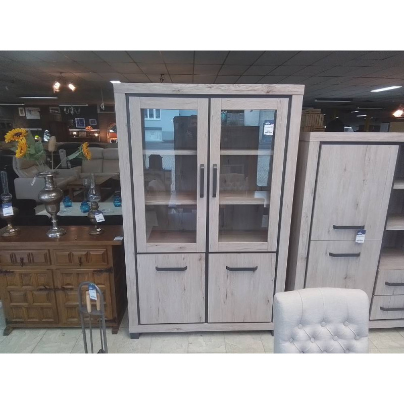 ARMOIRE MODERNE AGGLO VITREE 4 PORTES