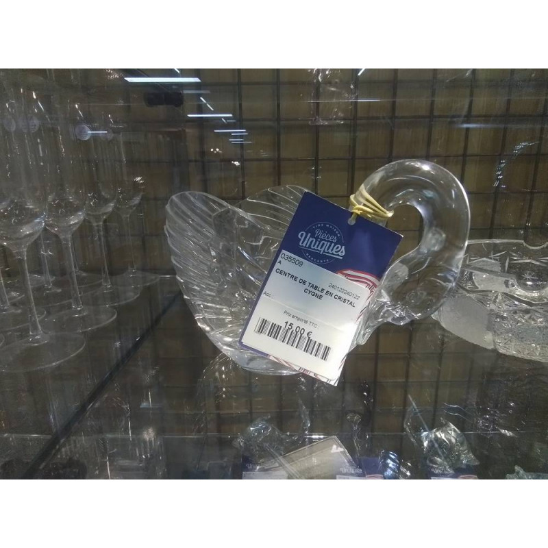 CENTRE DE TABLE EN CRISTAL CYGNE
