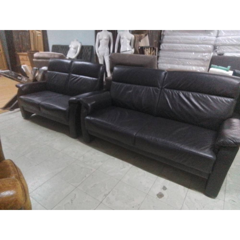 SALON 3+2 CUIR NOIR