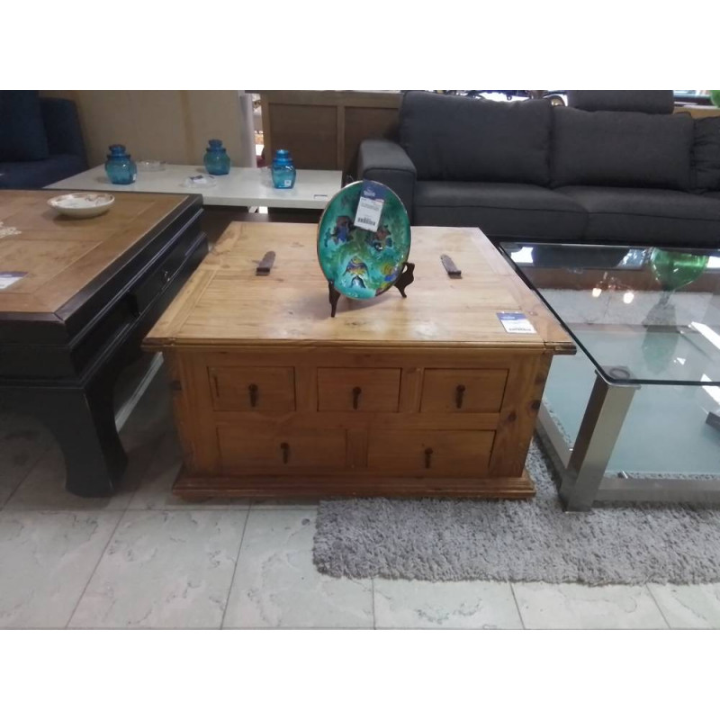 TABLE BASSE CARREE PIN MASSIF