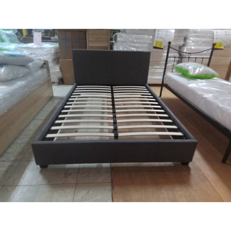 CADRE DE LIT 140X200 ROMA TISSU GRIS