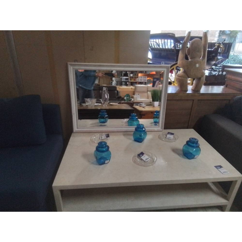 MIROIR BISEAUTE CADRE BLANC 102X73