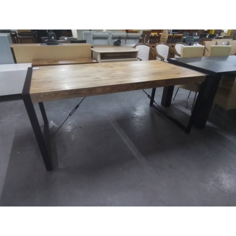 TABLE RECTANGULAIRE MANGUIER ET METAL 180X90