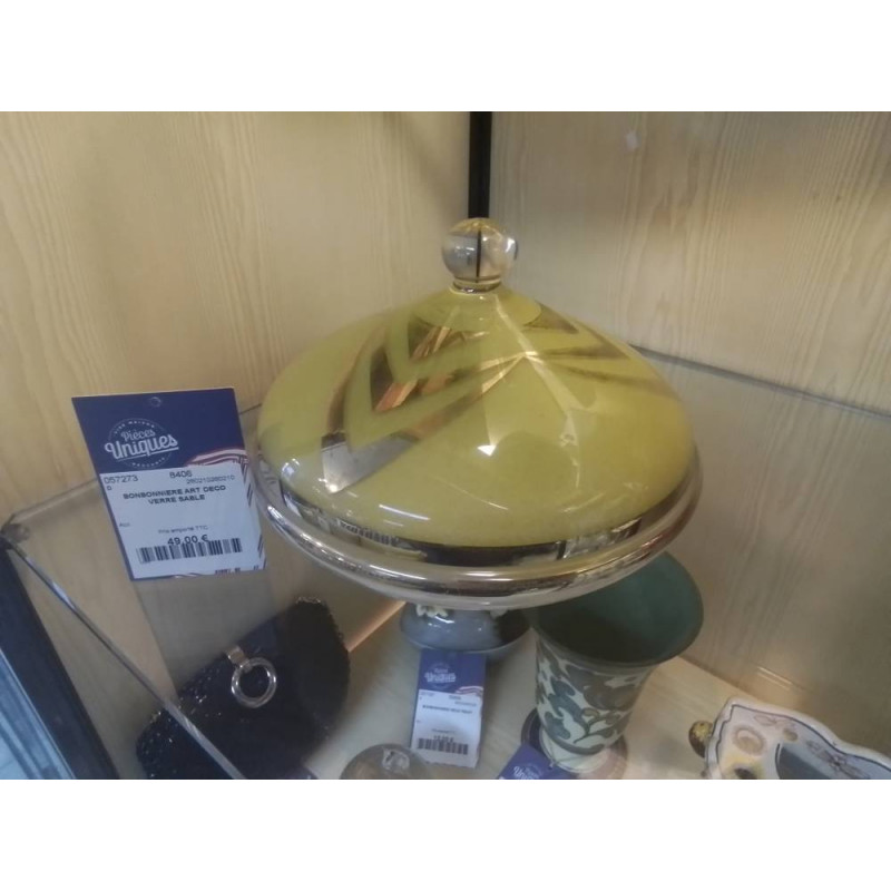 BONBONNIERE ART DECO VERRE SABLE