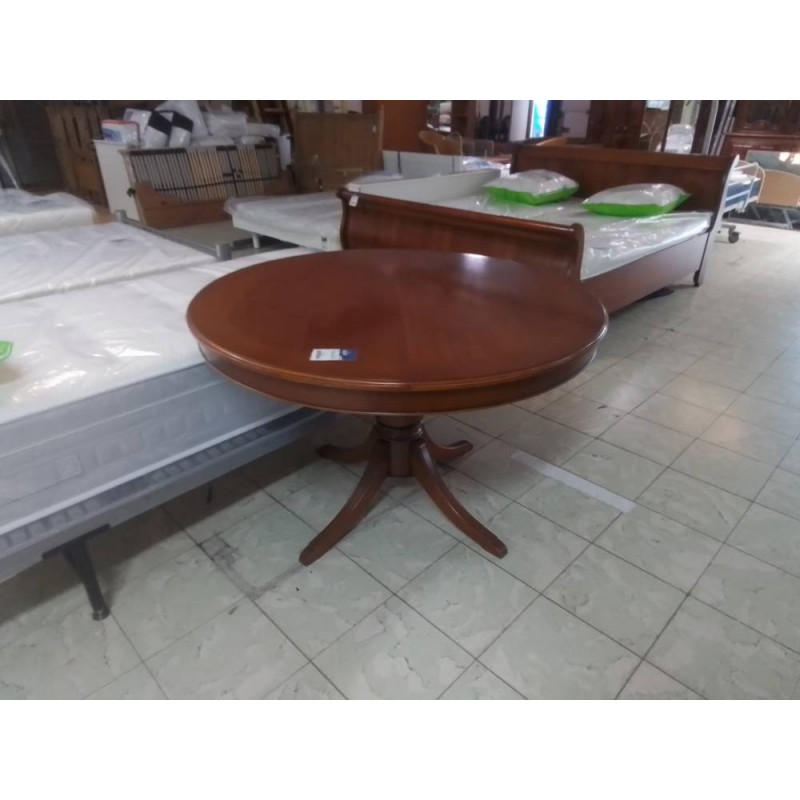 TABLE RONDE AVEC ALLONGE COULEUR MERISIER 