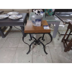 SELLETTE FER FORGE ET CHENE