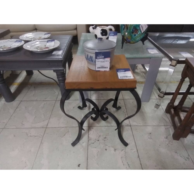 SELLETTE FER FORGE ET CHENE