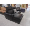 CANAPE D ANGLE POLTRONE SOFA CUIR NOIR AVEC 1 RELAX ELECTRIQUE