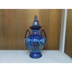 VASE COUVERT FAIENCE BLEUE