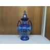 VASE COUVERT FAIENCE BLEUE