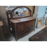 BUFFET BAS ANCIEN DESSUS MARBRE ET MIROIR A RESTAURER 